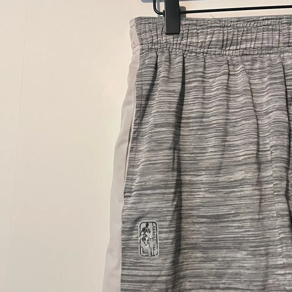 Vintage NBA Mens Athletic Shorts Size S Grey Black Athletic Stretch Embroidered